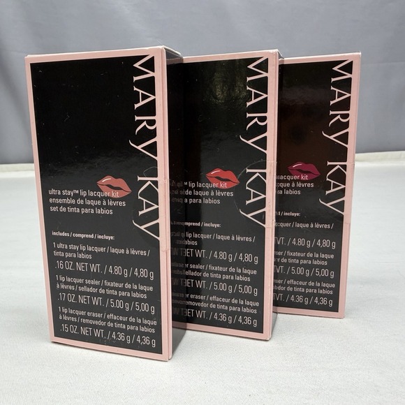 Mary Kay Other - NIB Mary Kay Ultra Stay Lip Lacquer Kit PLUM ROSE CHERRY 1 Ea Sealed NOS